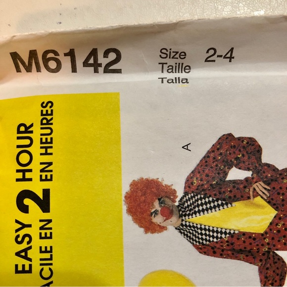 McCall’s M6142 Child’s (Sizes 2-4) Clown Sewing Pattern Uncut - Picture 3 of 12